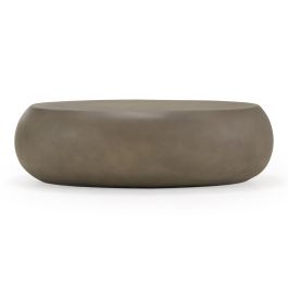 Denny - Modern Grey Fiberform Large Oval Coffee Table