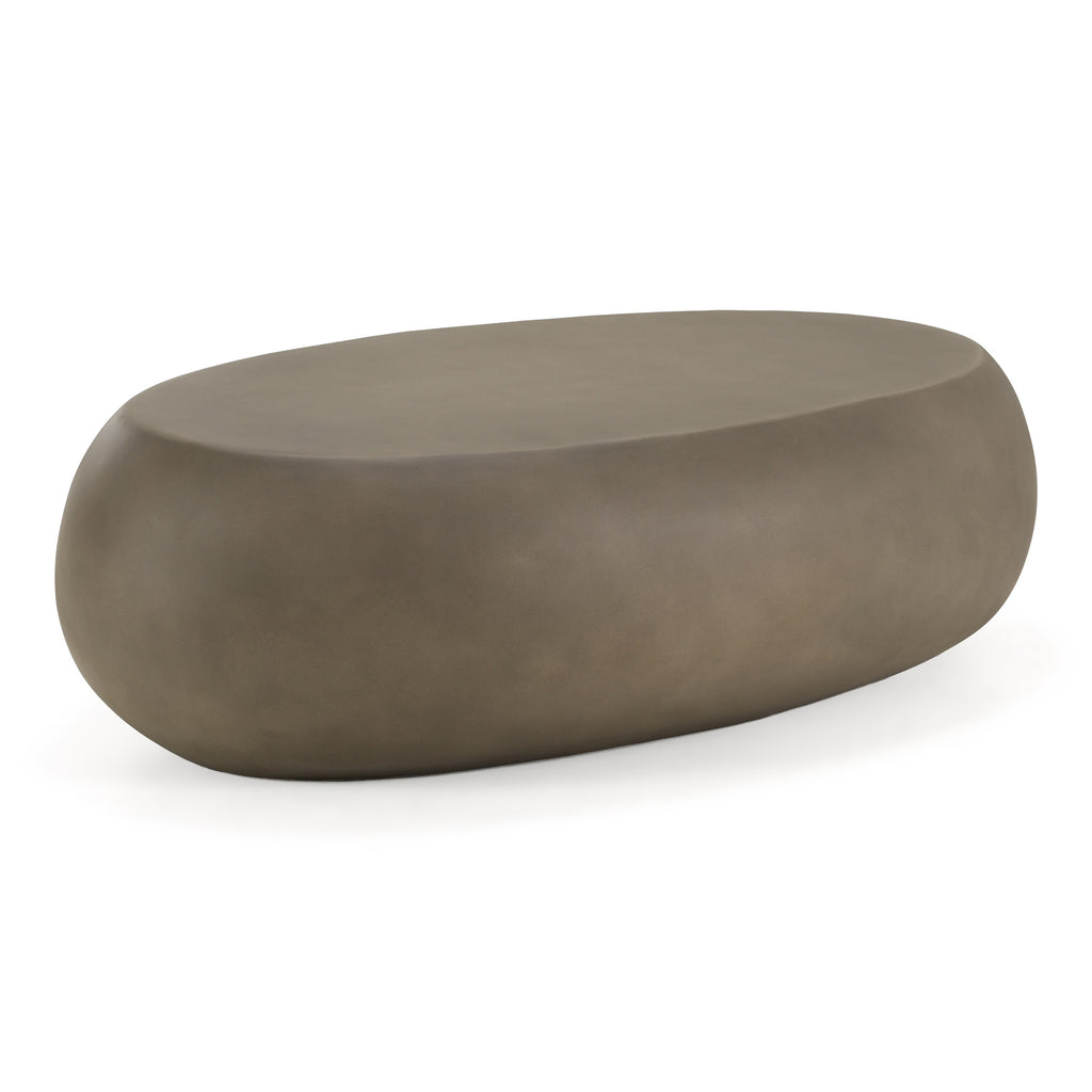 Denny - Modern Grey Fiberform Large Oval Coffee Table