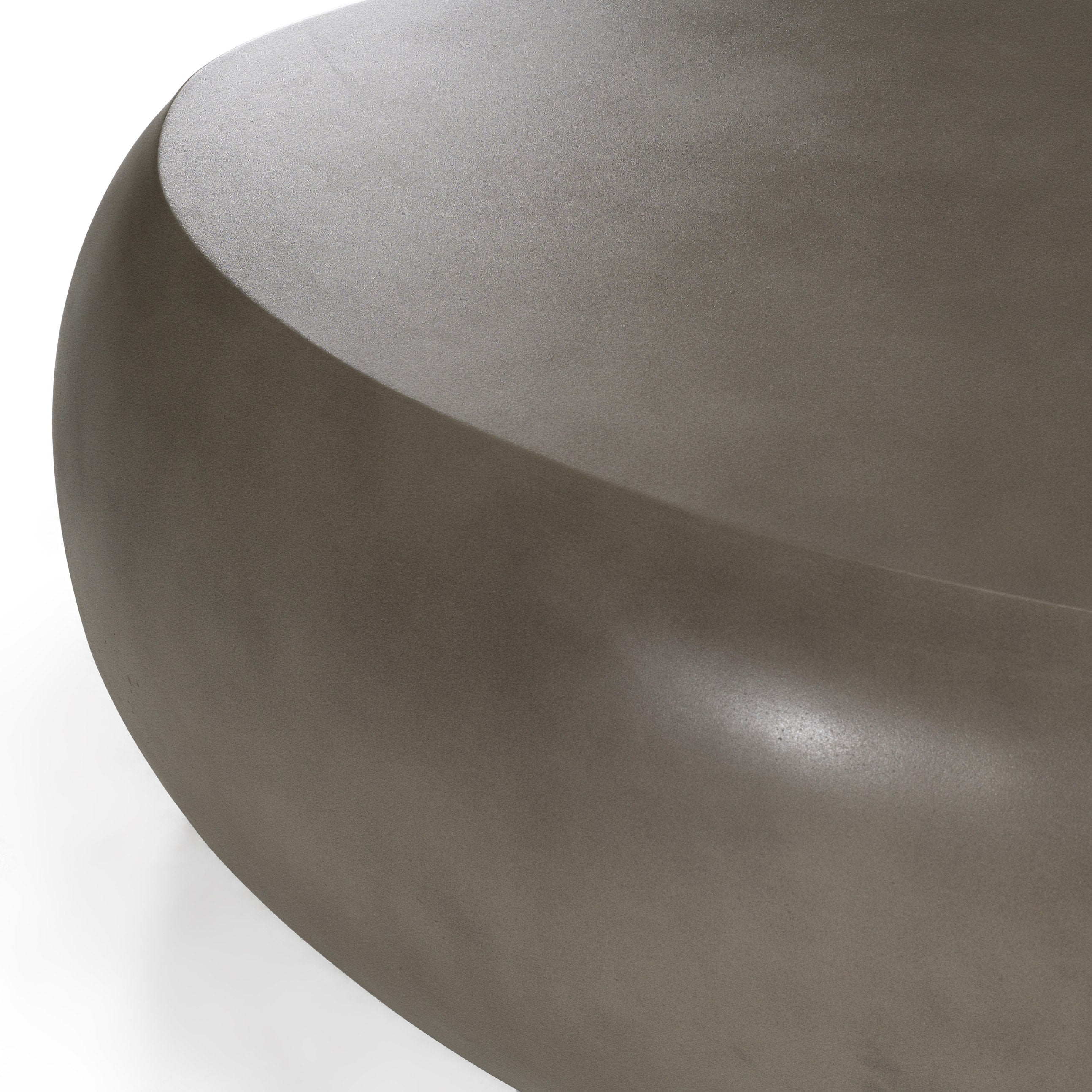 Denny - Modern Grey Concrete Oval Coffee Table