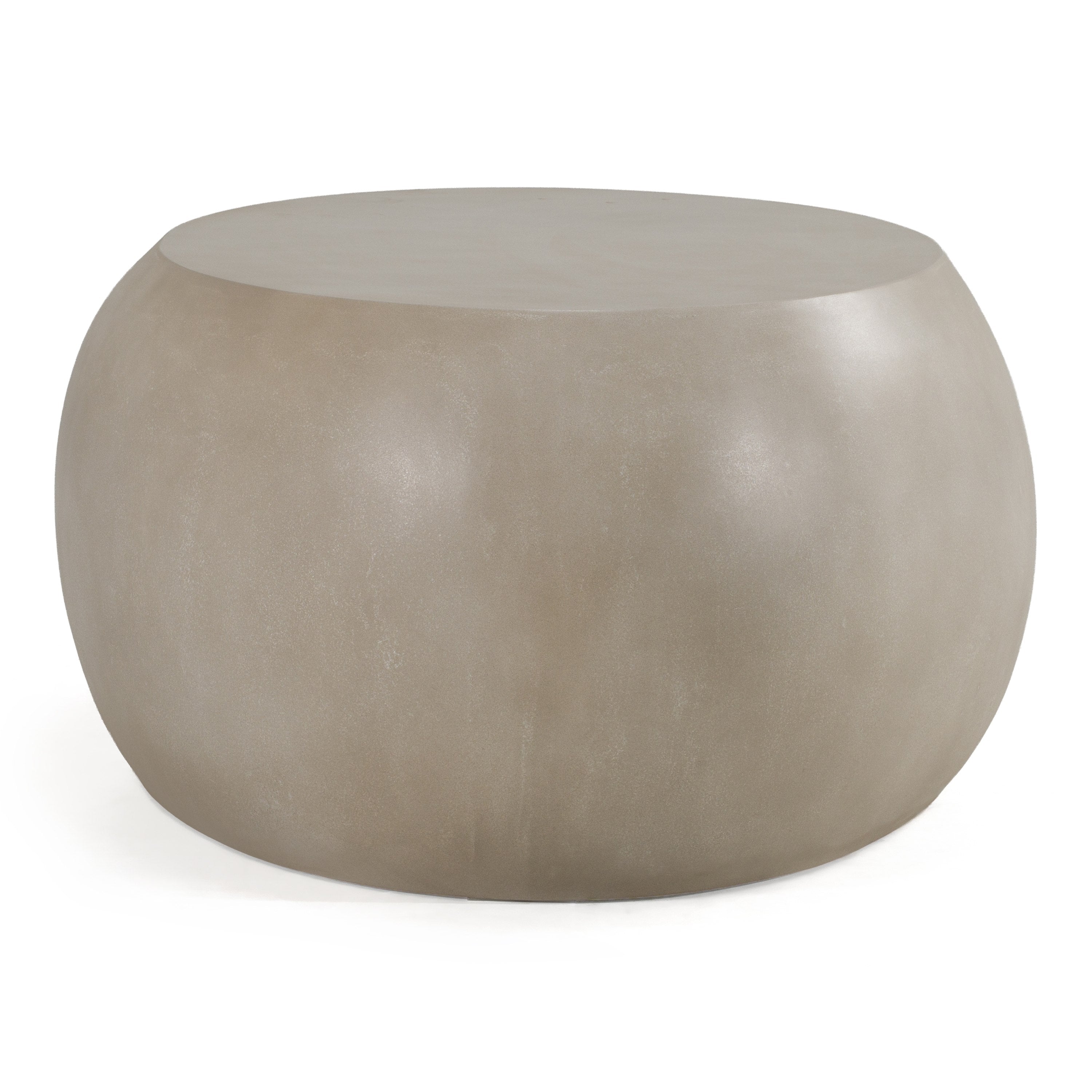 Denny - Modern Beige Concrete Oval Coffee Table