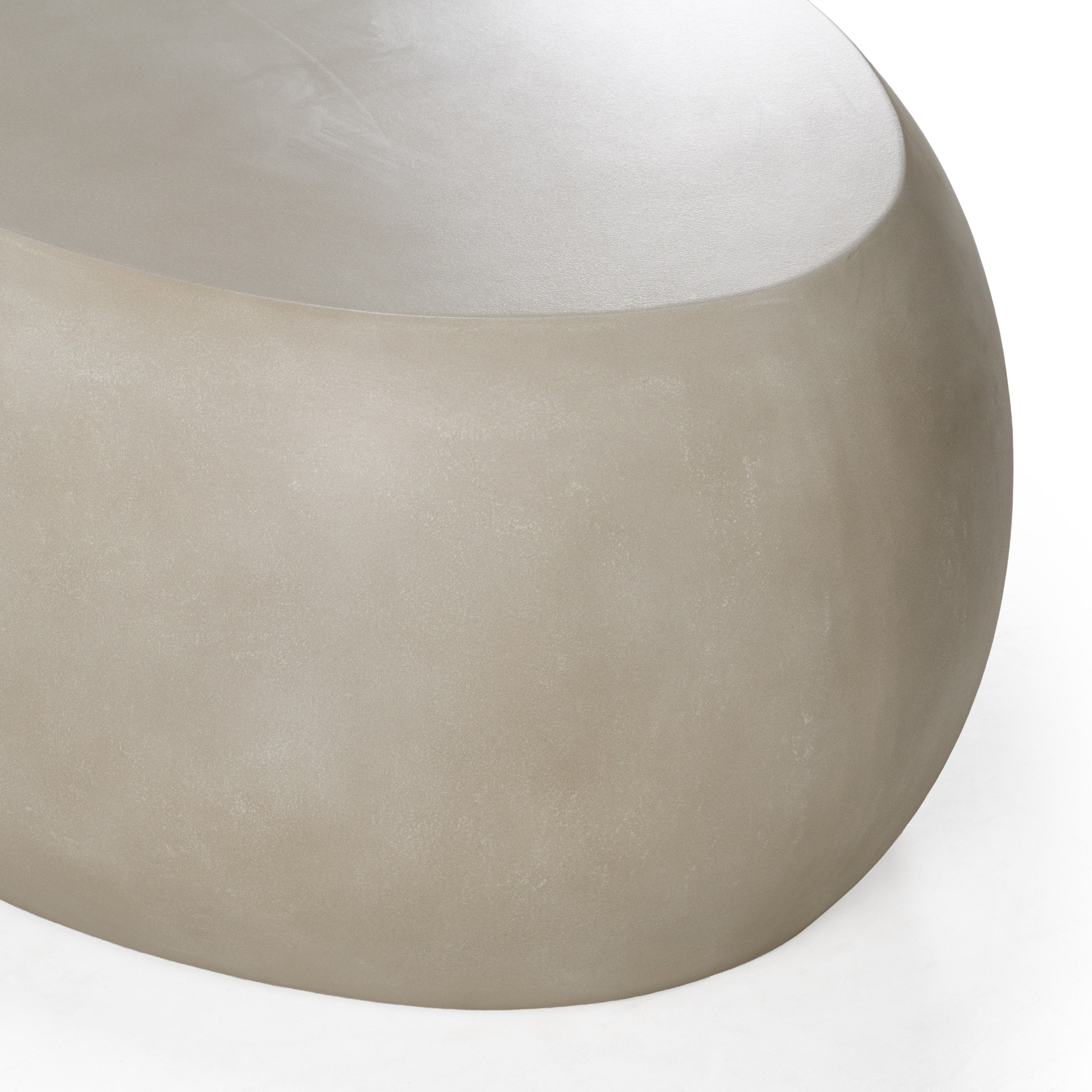 Denny - Modern Beige Concrete Oval Coffee Table