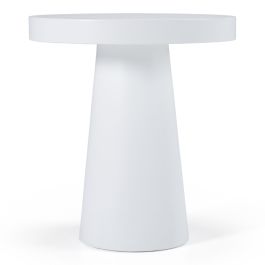 Desoto - Modern White Concrete Round End Table