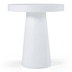 Desoto - Modern White Concrete Round End Table
