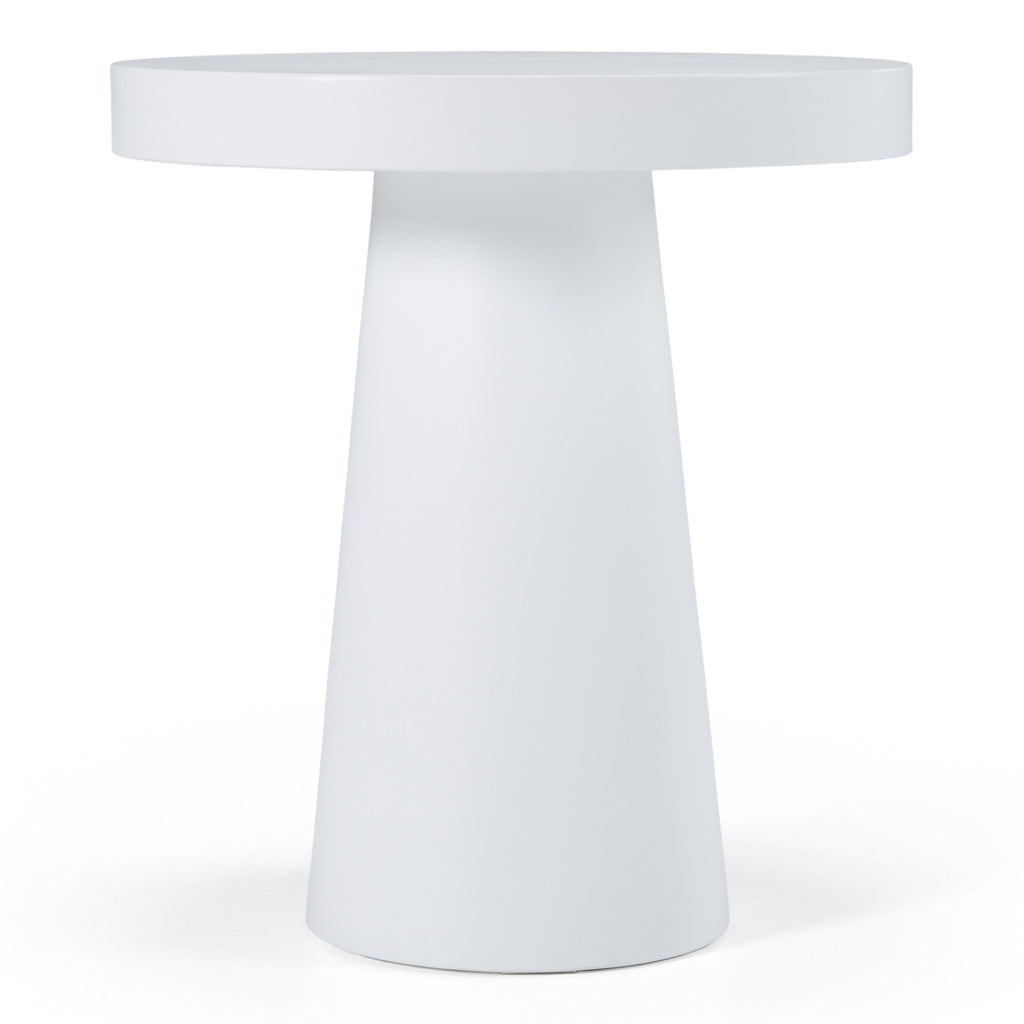 Desoto - Modern White Concrete Round End Table