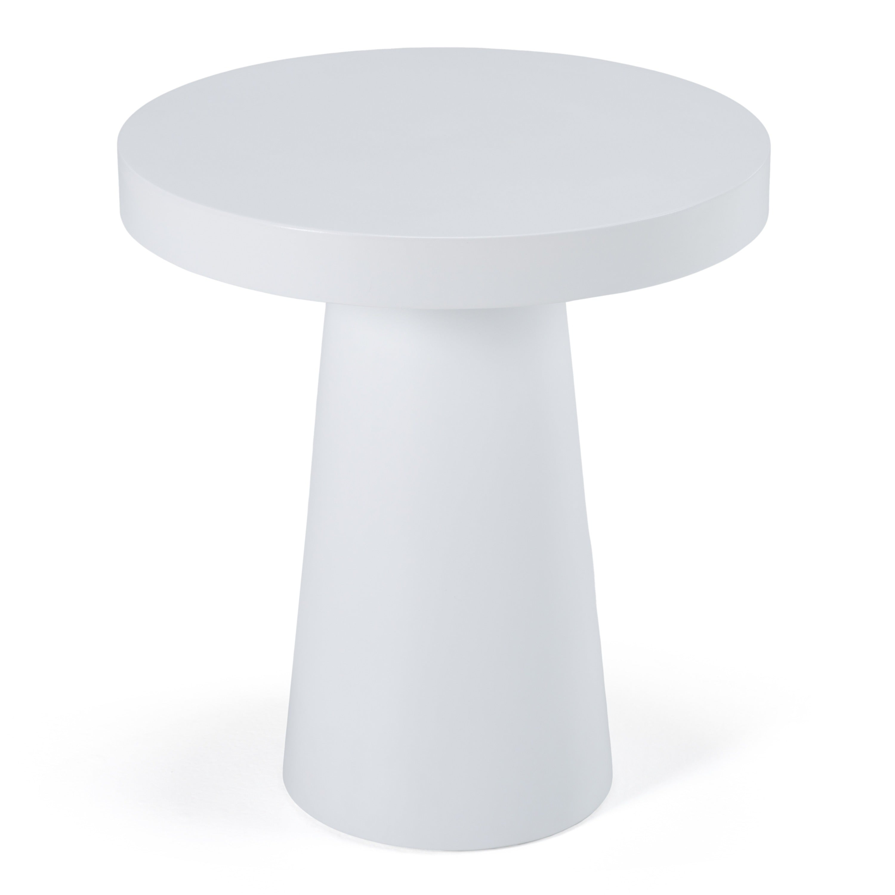 Desoto - Modern White Concrete Round End Table