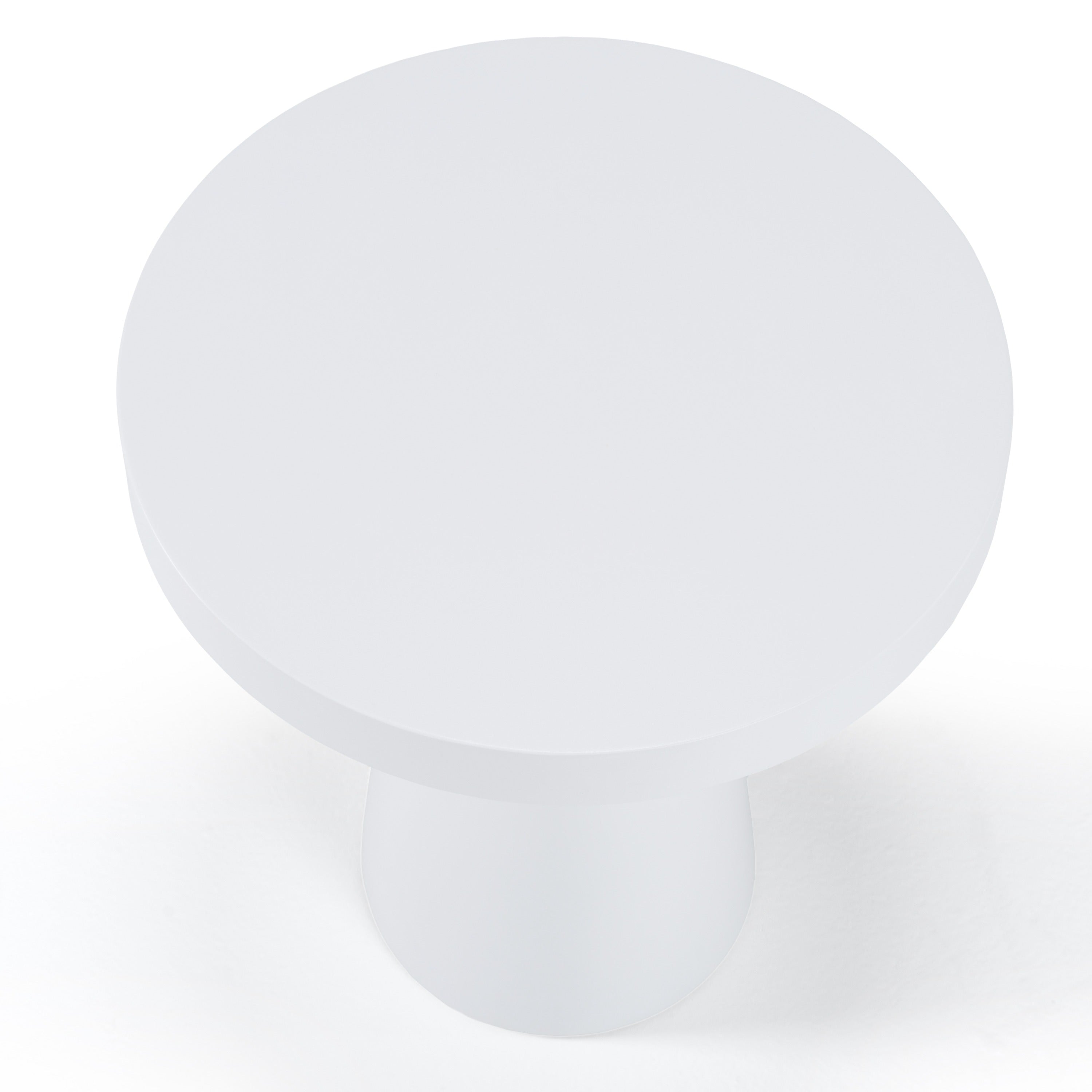 Desoto - Modern White Concrete Round End Table