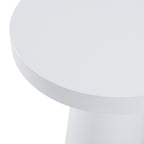 Desoto - Modern White Concrete Round End Table