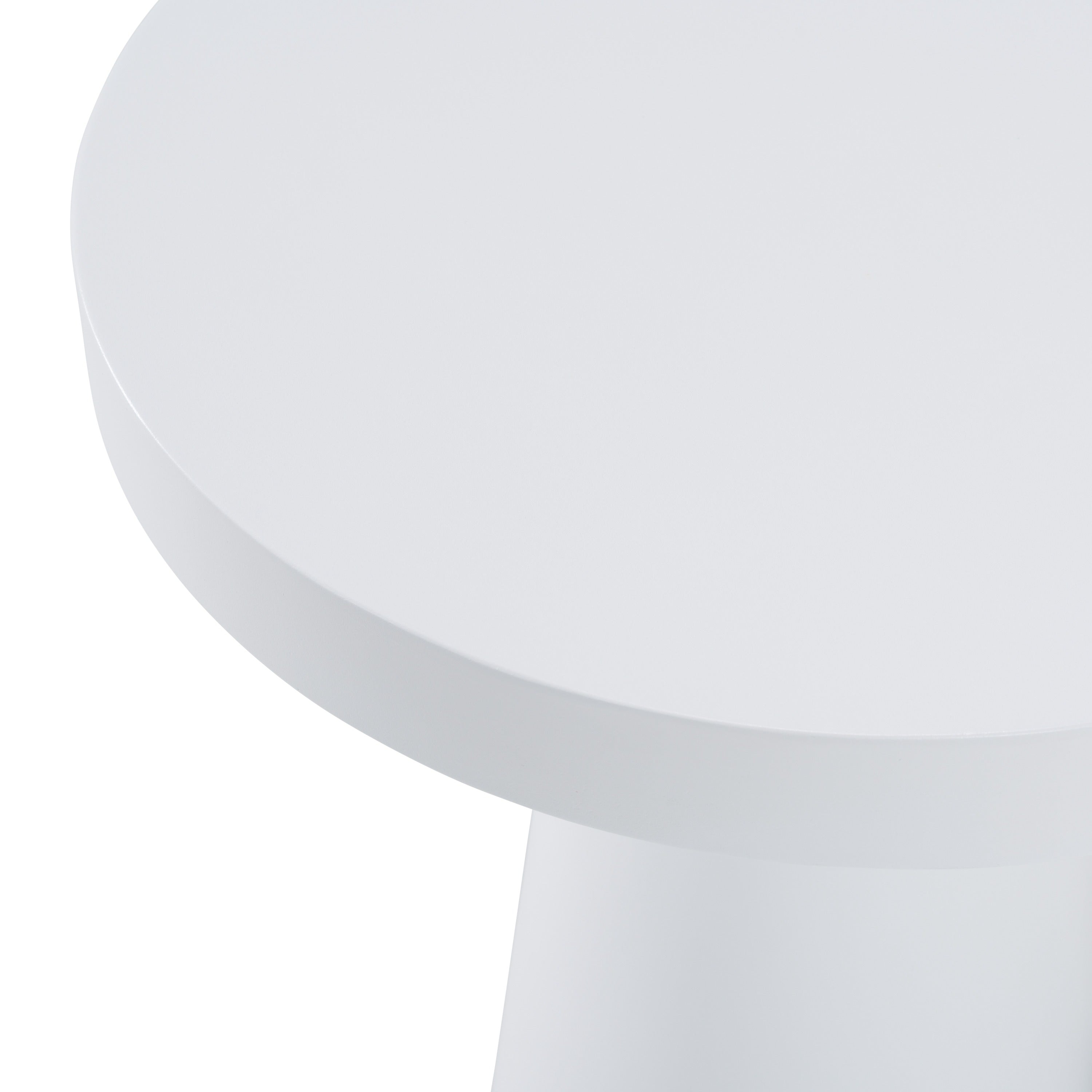 Desoto - Modern White Concrete Round End Table