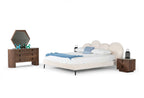 Destiny - Eastern King Contemporary White Sherpa Bubble Bed - Eastern King Contemporary White Sherpa Bubble Bed