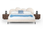 Destiny - Eastern King Contemporary White Sherpa Bubble Bed - Eastern King Contemporary White Sherpa Bubble Bed