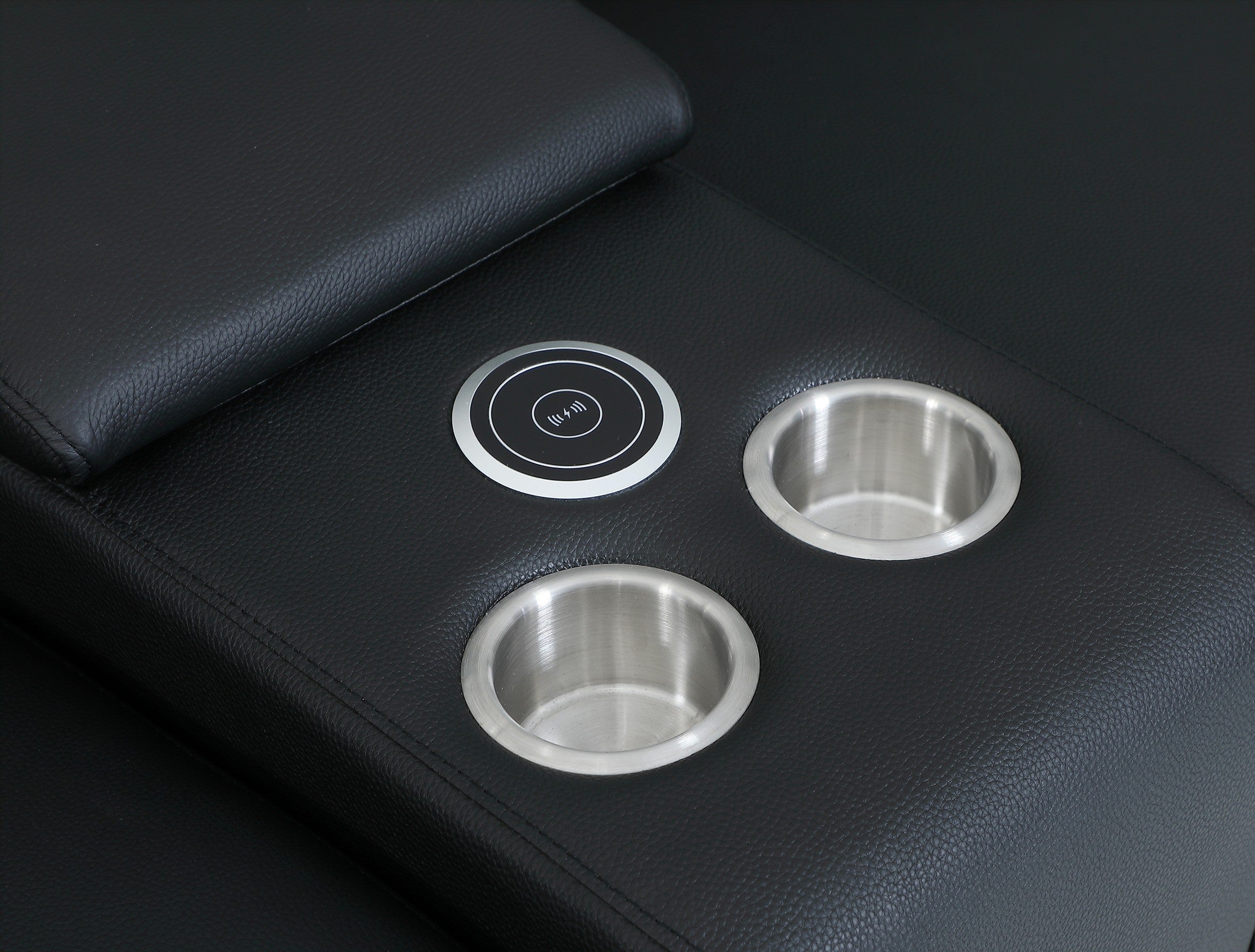 9762 DivanItalia Black 10-Piece Sectional – Top Grain Italian Leather with 4 Power Recliners and 2 Consoles