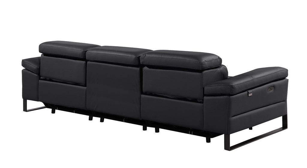 1246 Divanitalia Modular Power Dual Reclining Sofa with Power Reclining Headrests - Top Grain Italian Leather - Black - SKU 1246-BLACK-3.2-S-HT - view 6