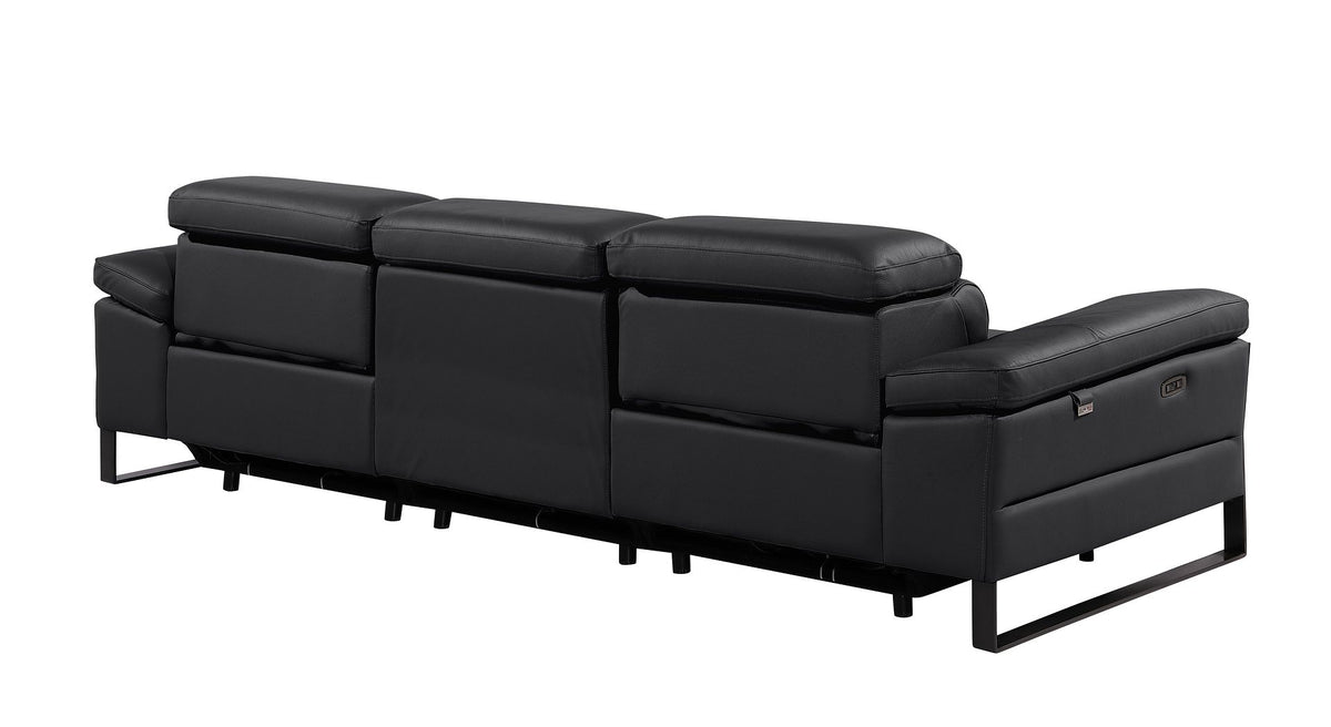 1246 Divanitalia Modular Power Dual Reclining Sofa with Power Reclining Headrests - Top Grain Italian Leather - Black - SKU 1246-BLACK-3.2-S-HT - view 6