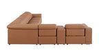 9762 Divanitalia 7-Piece L-Shaped Top Grain Italian Leather Sectional Sofa with 4 Power Recliners