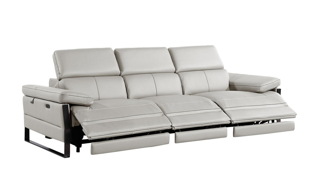 1246 Divanitalia Modular Power Triple Reclining Sofa with Power Reclining Headrests - Top Grain Italian Leather - Light Grey - SKU 1246-LT-GREY-3.3-HT - view 5