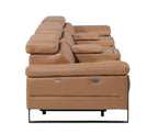 1246 Divanitalia Modular Power Triple Reclining Dual Console Sofa with Power Reclining Headrests - Top Grain Italian Leather - Cognac - SKU 1246-COGNAC-5.3-HT - view 6