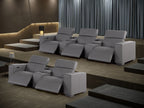 1208 Modular Leather Sofa & Loveseat with 6 Recliners and Power Headrests - Dark Grey - SKU 1208-DK-GREY-8.5-HT - view 3