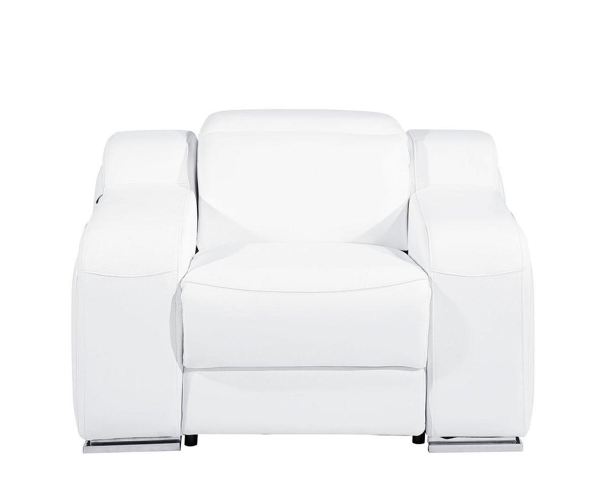 1116 Divanitalia 6-Piece Modular Power Reclining Sofa, Loveseat & Chair Set in Top Grain Italian Leather with 5 Power Recliners & Power Headrests - White - SKU 1116-WHITE-6.5-HT-3PC - view 11