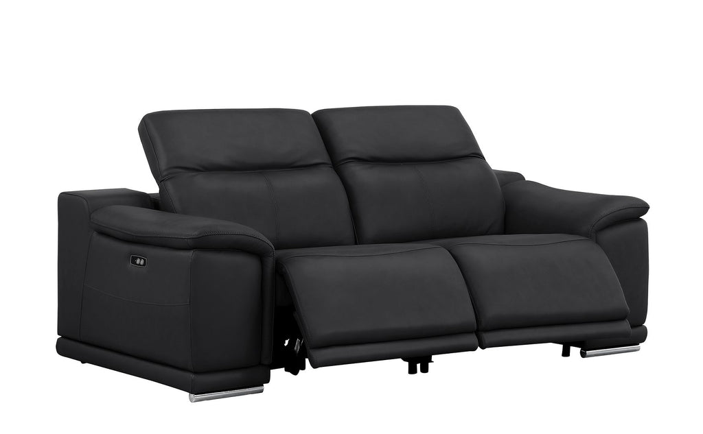 2679 Power Reclining Sofa, Loveseat & Chair Set in Genuine Leather - 6 Recliners - Black - SKU 2679-BLACK-6.6-HT-3PC - view 4