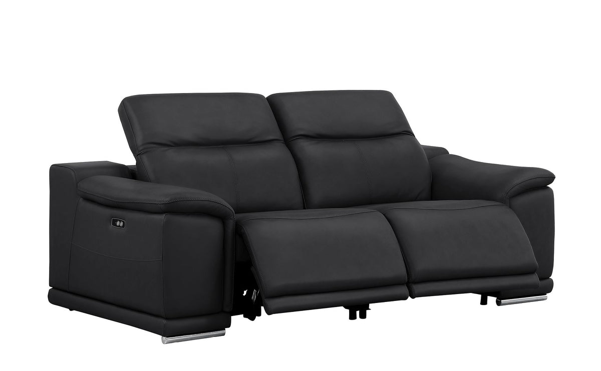 2679 Power Reclining Sofa, Loveseat & Chair Set in Genuine Leather - 6 Recliners - Black - SKU 2679-BLACK-6.6-HT-3PC - view 4