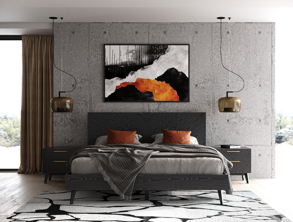 Diana - Eastern King Modern Grey Ash Bed - Eastern King Modern Grey Ash Bed