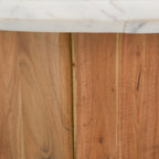 Dillinger - Modern White Marble + Mango Wood Coffee Table