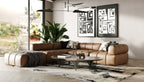 Everest - Modern Brown Leather Modular Armless Sectional Seat