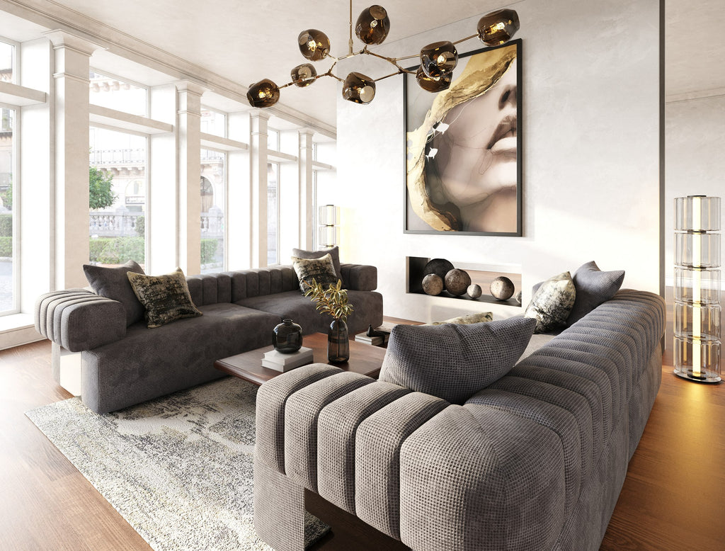 Moreno - Modern Grey Fabric 4 - Seater Sofa