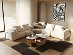 Simone - Modern Off-White Fabric Sectional Sofa