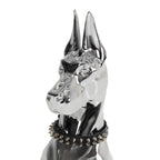Doberman Dog - Silver Fiberglass Sculpture