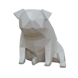Dog - Geometric White Sculpture