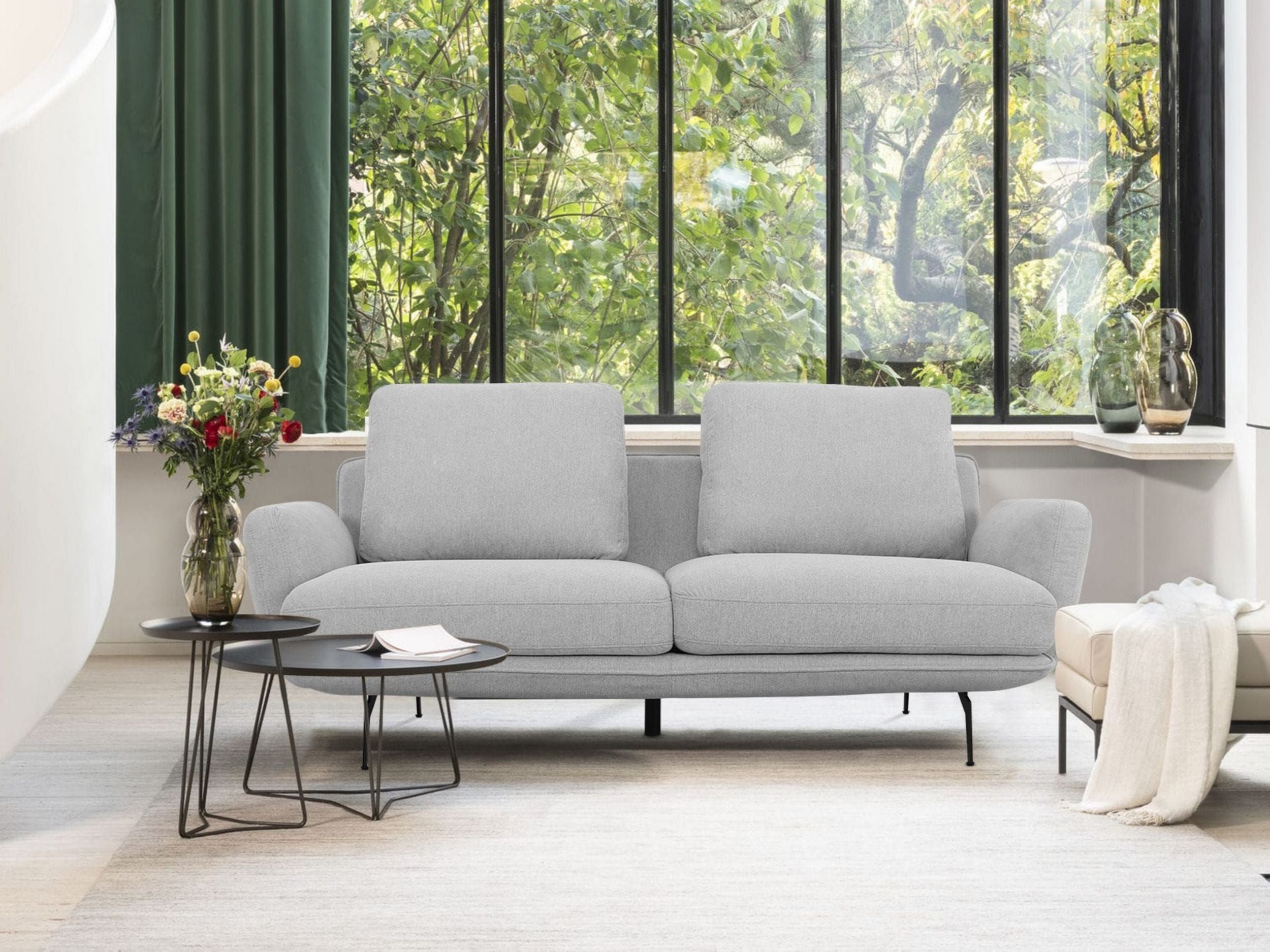 Divani Casa Dolly - Modern Light Grey Fabric Sofa - free inside delivery in the LA area