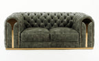Dosie - Transitional Grey Velvet Loveseat