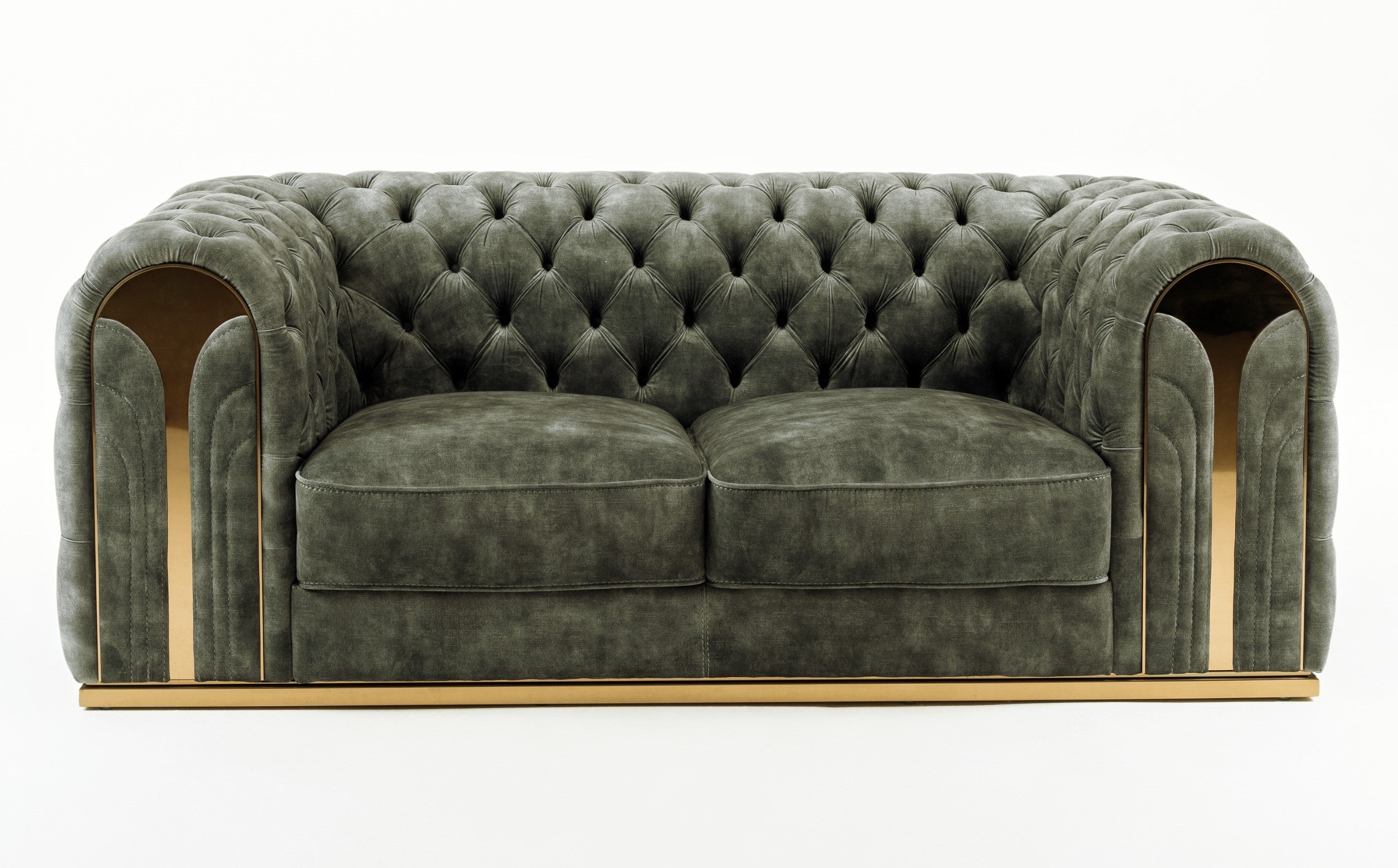 Dosie - Transitional Grey Velvet Loveseat