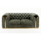 Dosie - Transitional Grey Velvet Loveseat