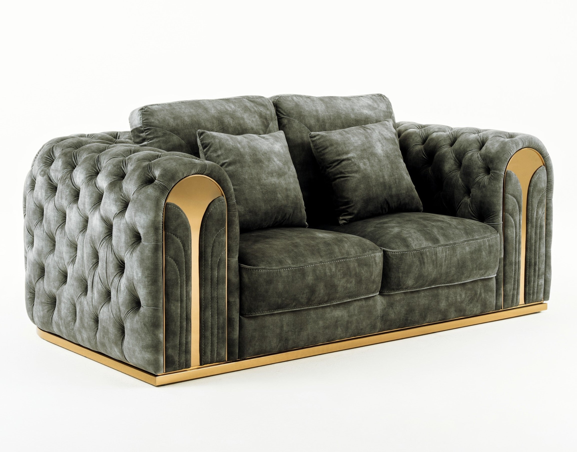 Dosie - Transitional Grey Velvet Loveseat