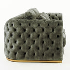 Dosie - Transitional Grey Velvet Loveseat