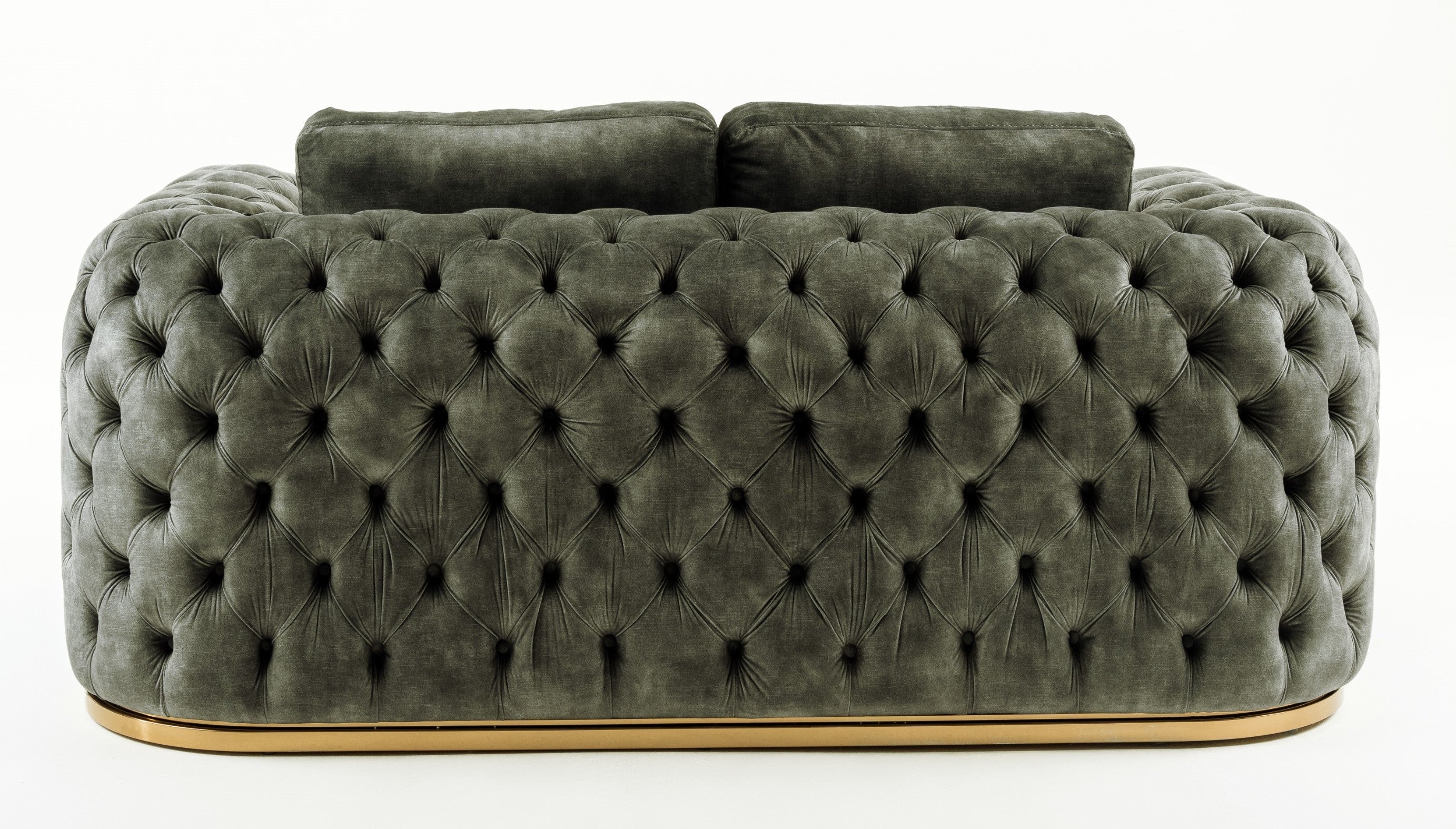 Dosie - Transitional Grey Velvet Loveseat