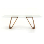 Draper Mid-Century Walnut & Glass Dining Table