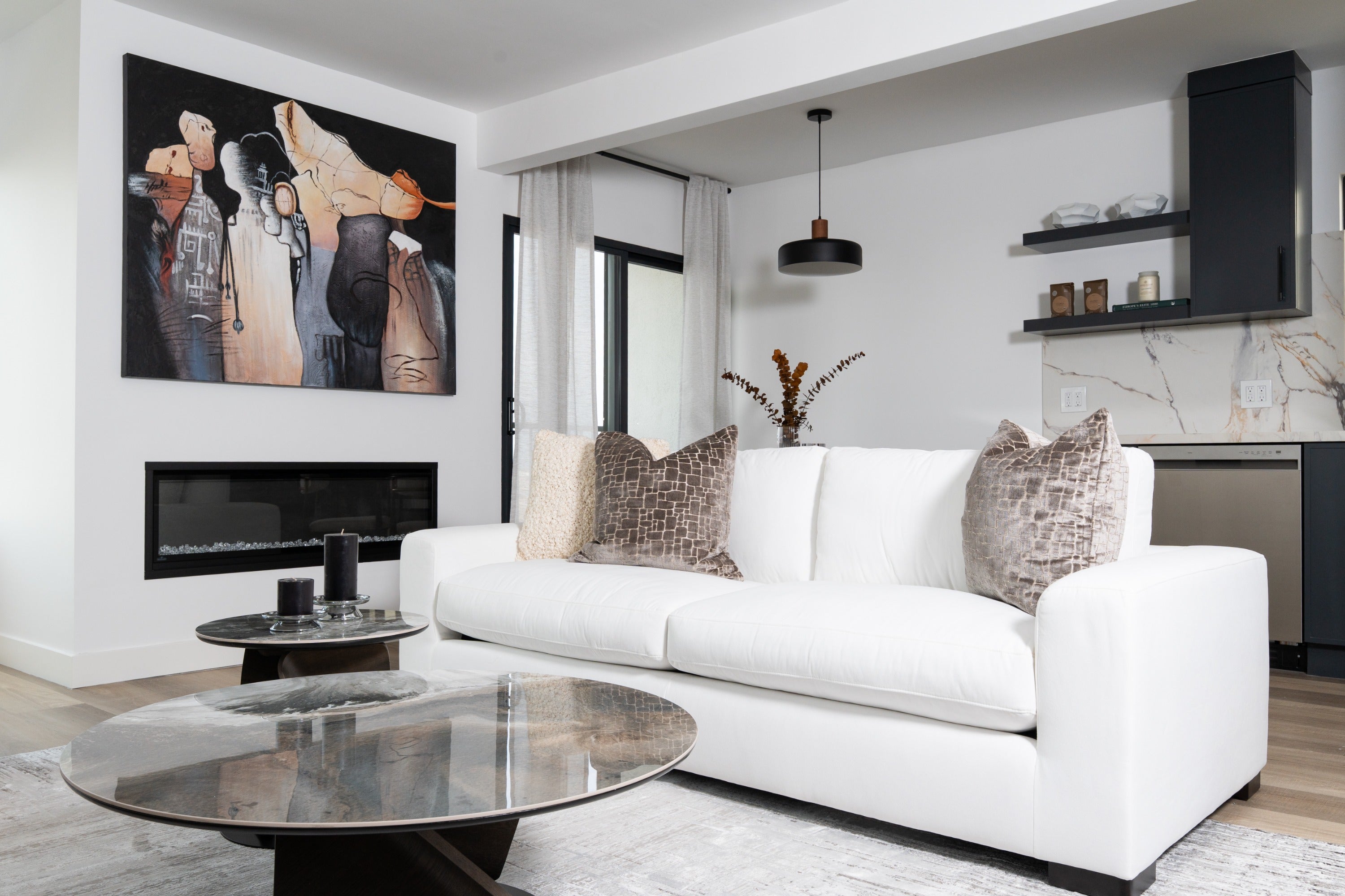 Divani Casa Poppy - Modern White Fabric Sofa – Additional View