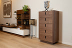Chelton - Contemporary Walnut and White Ceramic Chest
