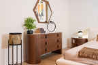 Chelton - Contemporary White Ceramic & Walnut Dresser