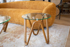 Lassen - Modern Glass & Walnut End Table