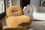 Renee - Modern Mustard Fabric Swivel Accent Chair