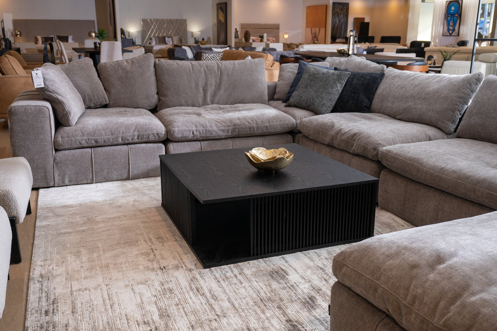 Alpine Modern Mid Century Black Ash Square Coffee Table