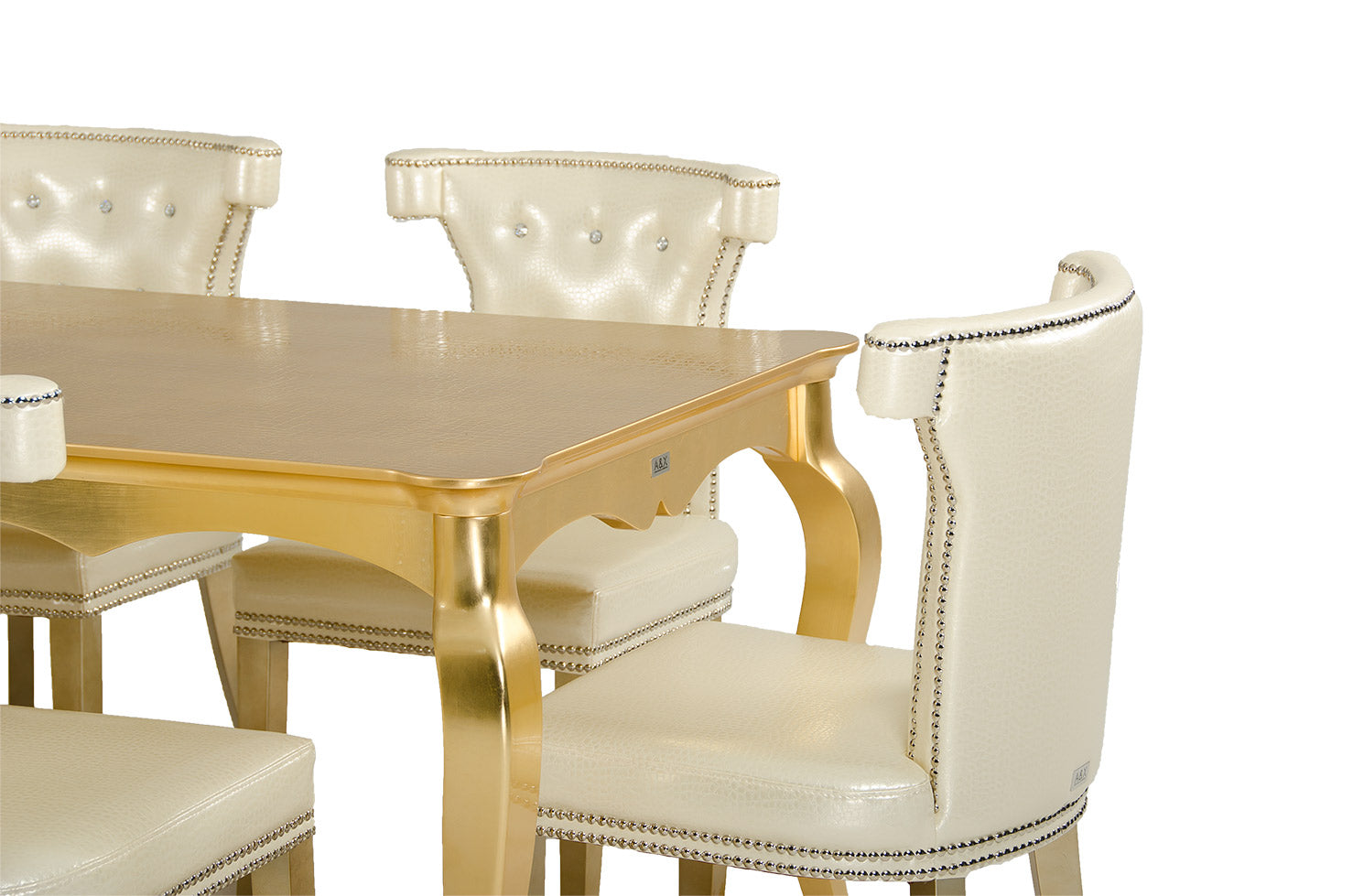 Imperial Transitional Gold Crocodile Dining Table