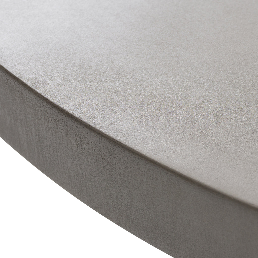 Duncan - Modern Faux Concrete + Walnut Round Dining Table