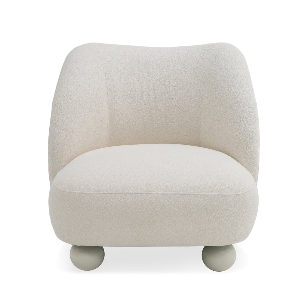 Duran - Contemporary White Fabric Accent Chair