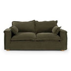 Durbin - Modern Green Fabric Loveseat