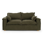 Durbin - Modern Green Fabric Loveseat